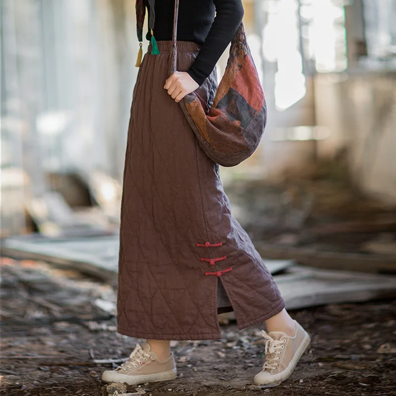 다이아몬드 퀼팅 겨울 스커트: 25가지 신상 라미-린넨, 따뜻하고 독창적인 여성 디자인.