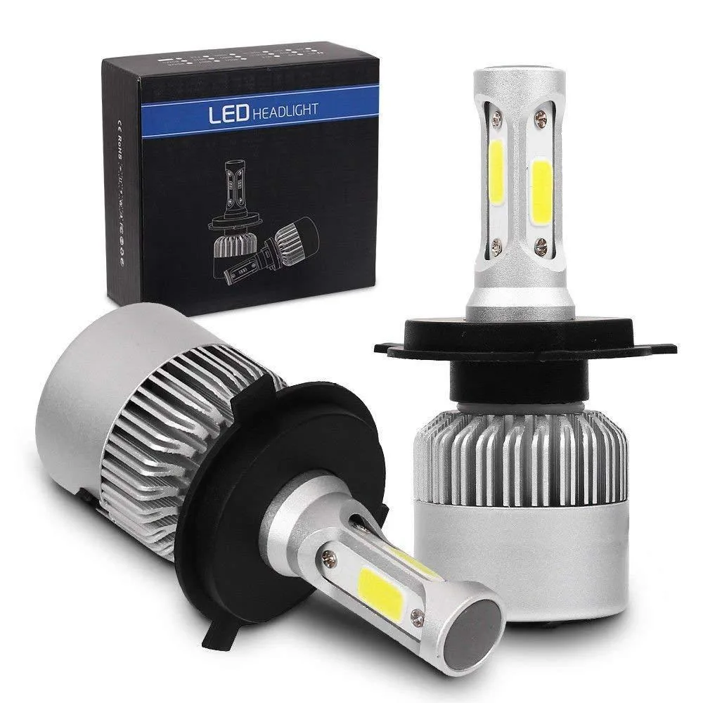 2 Pcs 9-36V Voltage LED Headlight Bulbs 360beam Low High Beam Car Headlight Bulbs Plug Play 200M Lighting Range