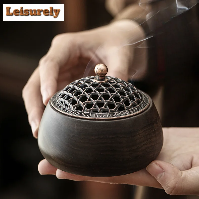 

Zen Sandalwood Round Incense Holder Antique Incense Burners Mosquito Coil Holder Scented Aromatic Candles Drinkware Ornaments
