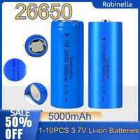 High Capacity 26650 5000mAh 3.7V Rechargeable Battery, High Performance for Power Tool, Searchlight, Audio Equipment
