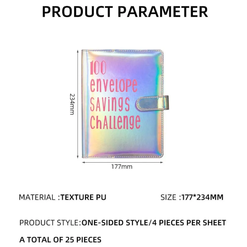 A5 Size Challenge Budget Binder Envelope 100 Day 100Envelopes Challenge Notebook PU Leather Budget Planner