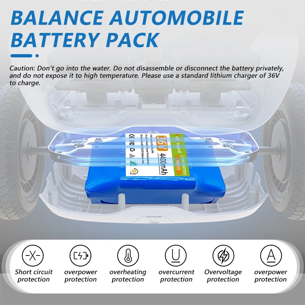 36V 4400mAh 10s2p リチウム充電式バッテリー、電動セルフバランススクーターホバーボード一輪車バッテリーに最適