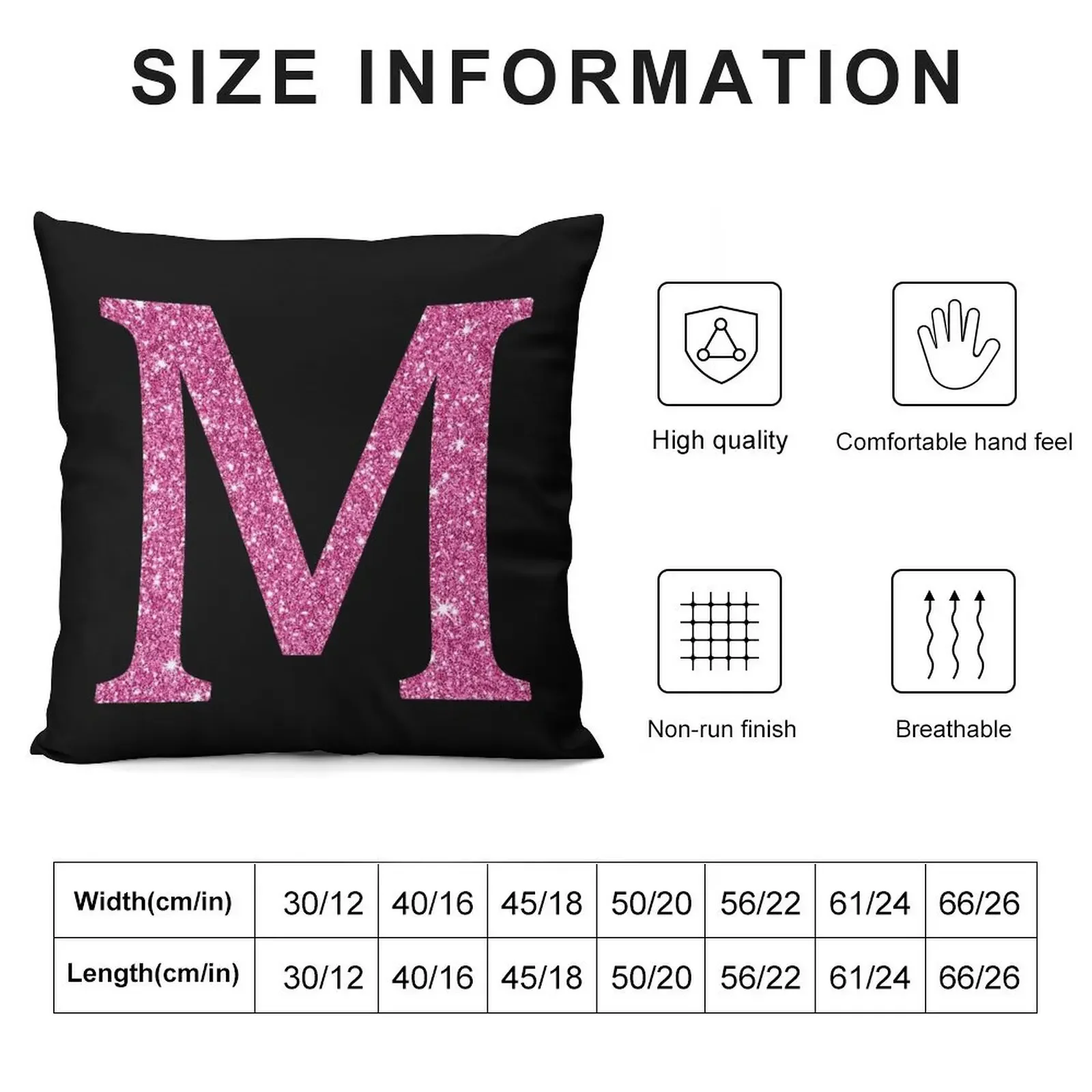 Pink Glitter Letter M Throw Pillow Luxury Living Room Decorative Cushions Plaid Sofa pillow