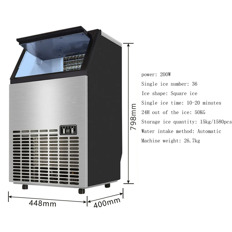 Elektrische Automatische Ijsmaker, Commerciële Of Huishoudelijke Ijsblokjesmachine, 220V Hoge Capaciteit