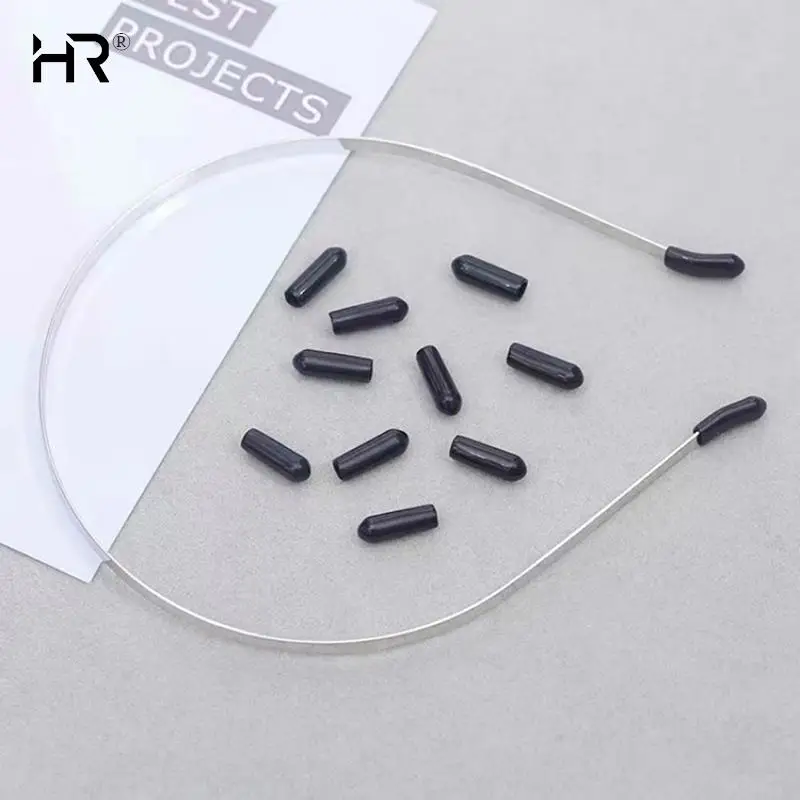 200Pcs Black Metal Headbands Ends Rubber Cover Cap 3mm 4mm 5mm 6mm For Choice