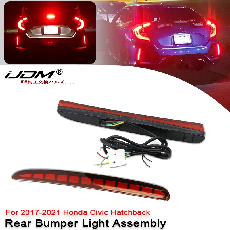 

For Honda Civic 2016-2021 Multi-function LED Rear Bumper Light Fog Lamp Auto Tail Bulb Brake Reflector Accessories