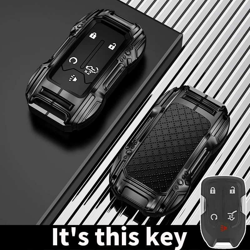 

Suitable for GMC key fob cover, key shell for 2016-2025 Chevrolet Suburban Tahoe GMC Yukon Acadia Terrain,