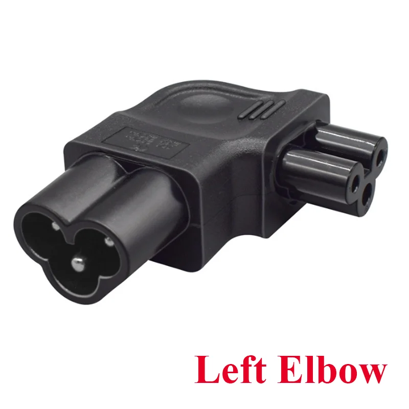 Black Elbow PVC copper 2.5A 250V IEC320-C6 Male to C5 Female plug socket converter for Power printer notebook adapter