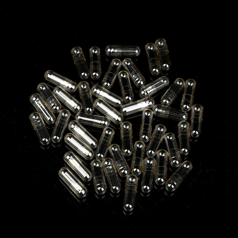 100Pcs Empty Hard Gelatin Capsule Medicine Capsule Transparent Empty Pill