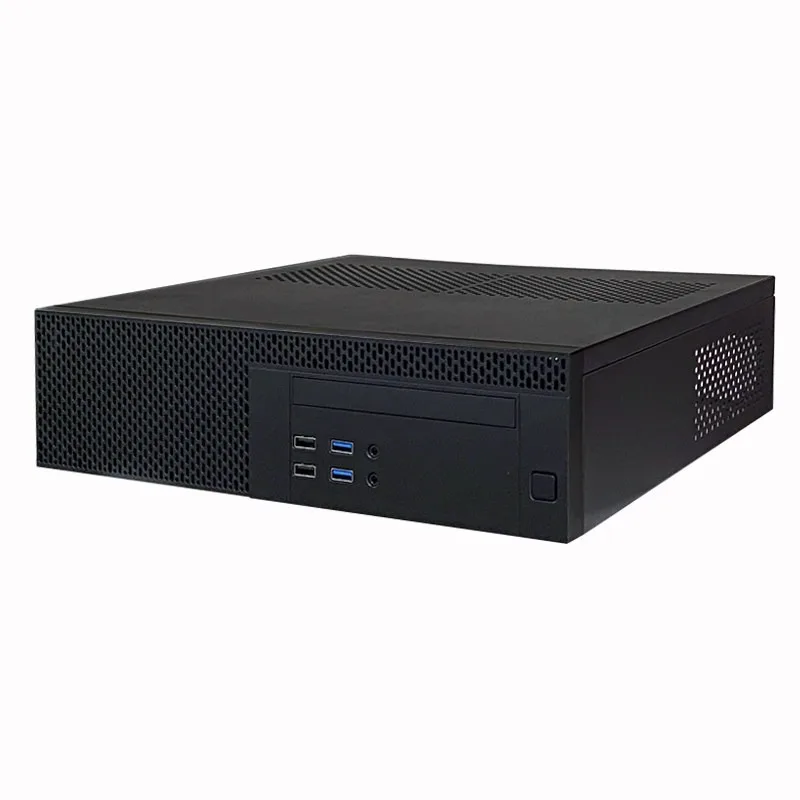 Horizontal MATX ITX Mini PC Chassis Support 1U Power Supply Half Height Graphics Card Optical Drive HTPC Case view 2