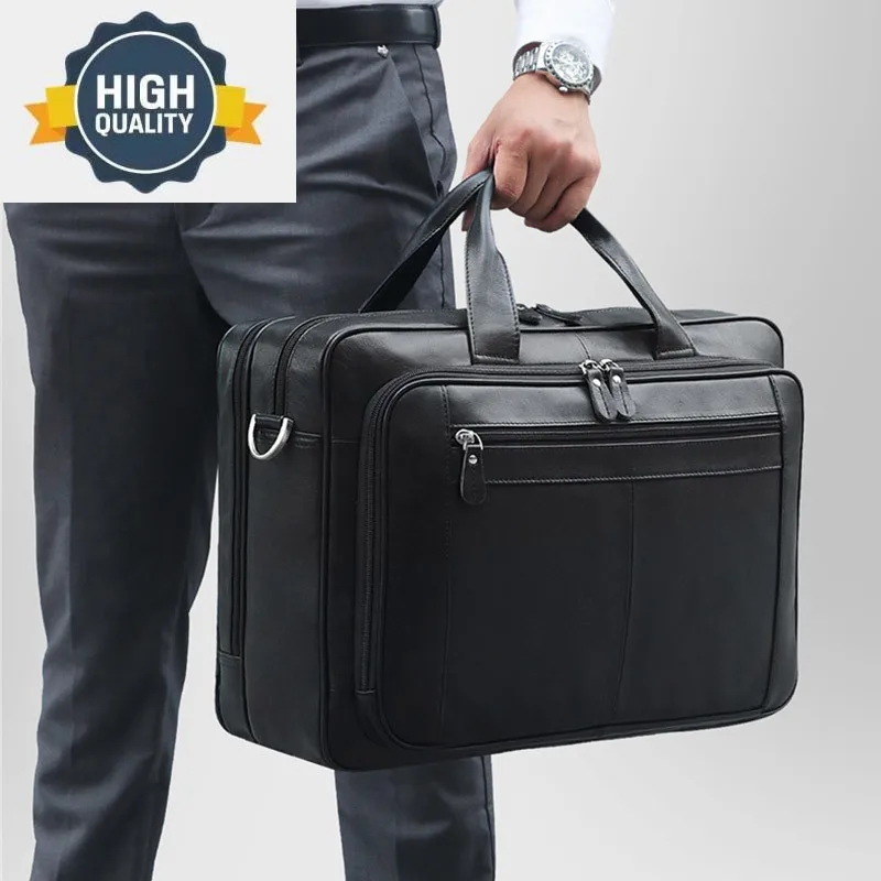 

Men Handbag Luxury Men's Genuine Leather Shoulder Bag Male Large Capacity Travel Multi-Functional Real Briefcase