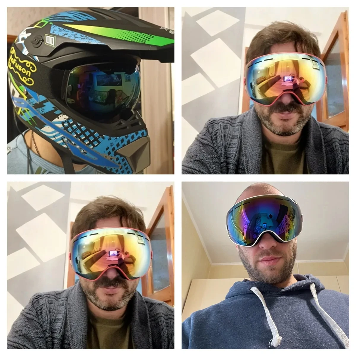 Occhiali da sci snowboard strato singolo antiappannamento UV400 grandi occhiali sferici uomo donna sci motoslitta maschera occhiali da neve