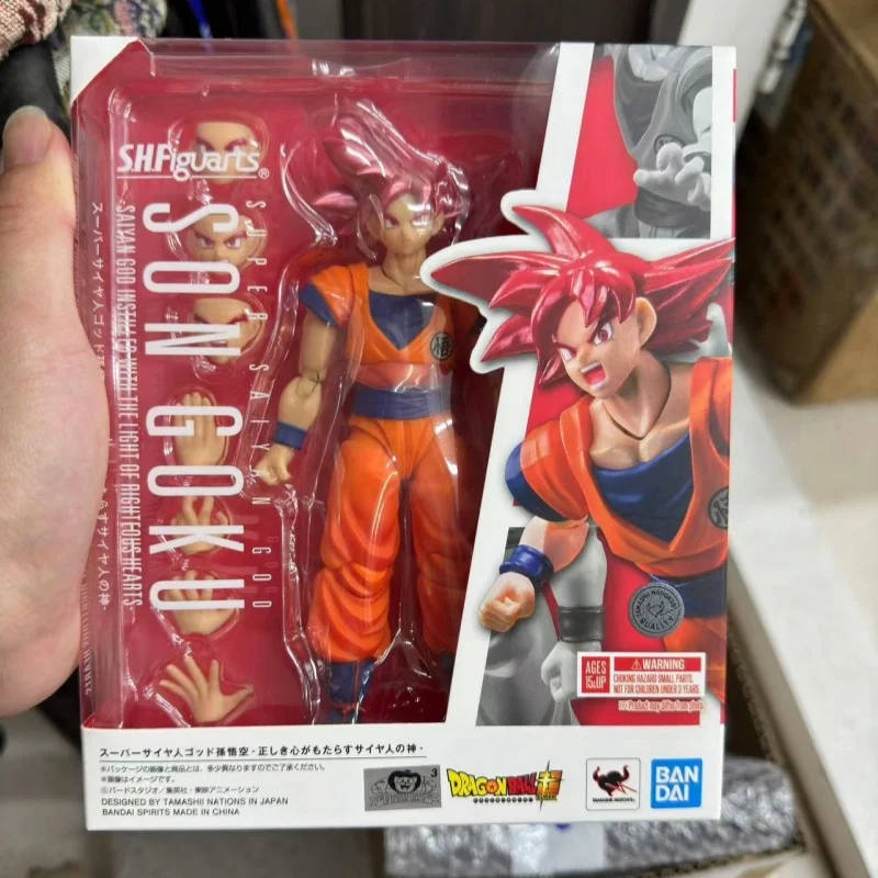 

Dragon Ball Original Z S.H.Figuarts Super Saiyan God Son Goku Anime Toys God Of Virute Pvc Shf Action Figure Collector Doll 16cm