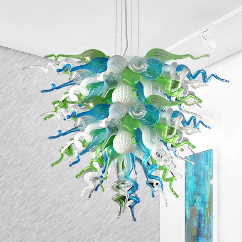 

Nordic Chandeliers Hand Blown Glass Chandelier LED Light Fixture Multi Colored Pendant Lamps