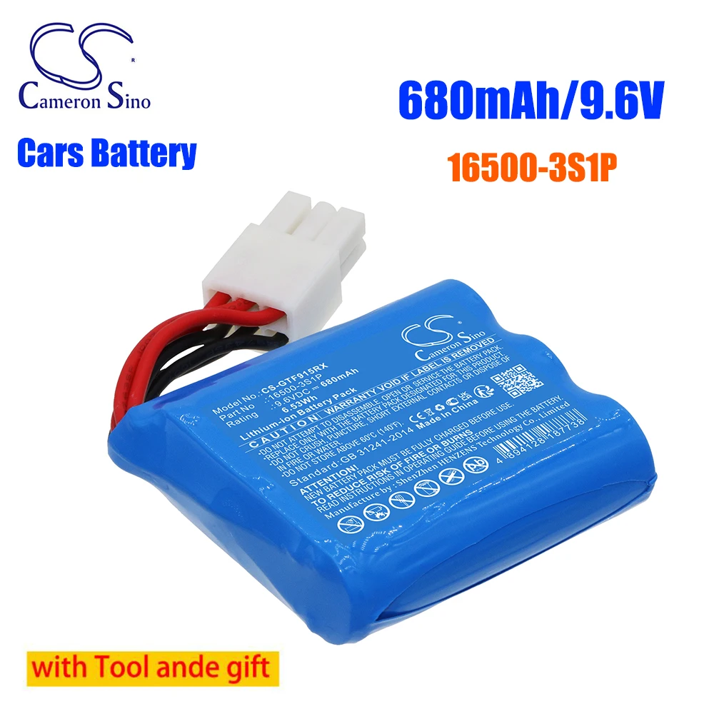 CameronSino 16500-3S1P 680mAh 9.6V LiFePO4 Battery for GPToys  Foxx 9115,9116,S911,S912,S911,S912,9115,9116,9117,9120