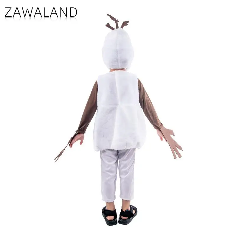 Zawaland natal cosplay trajes de boneco de neve conjunto para crianças meninos engraçado roupas de ano novo topos calças carnaval festa de natal vestir-se