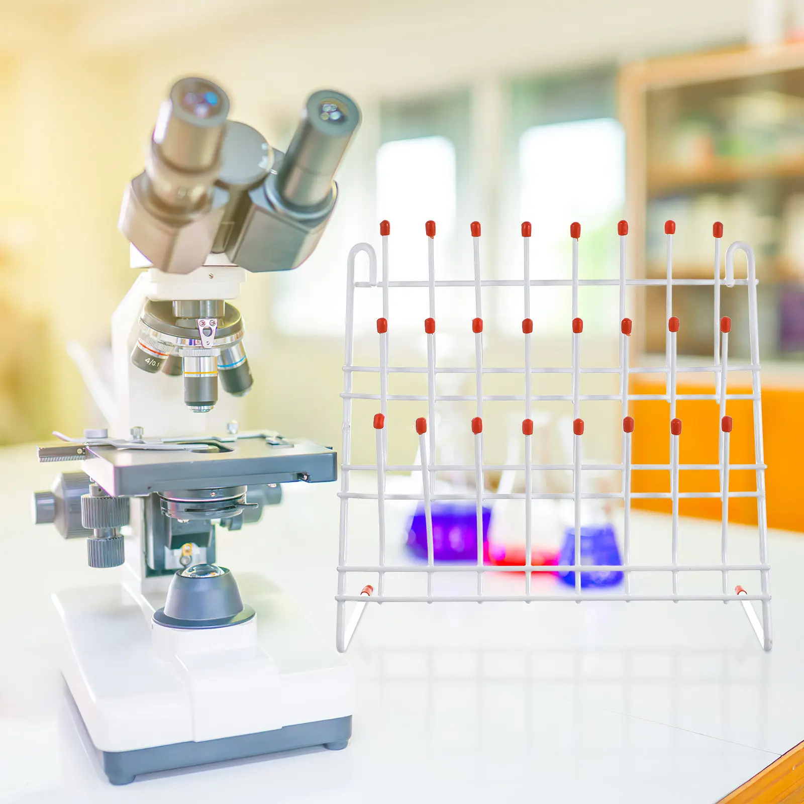 High Quality Metal Tube Drying Rack for Laboratory Use Test Tube Draining Rack Science Lab Drying Equipment Glassware Organizer