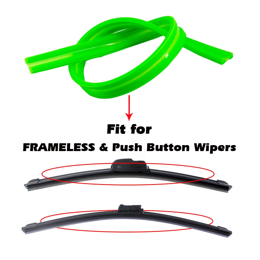 2PCS=1Pair Universally Car Wiper Blade Silica Gel Silicon Refill Strips for Frameless Boneless Wipers 6mm 26\