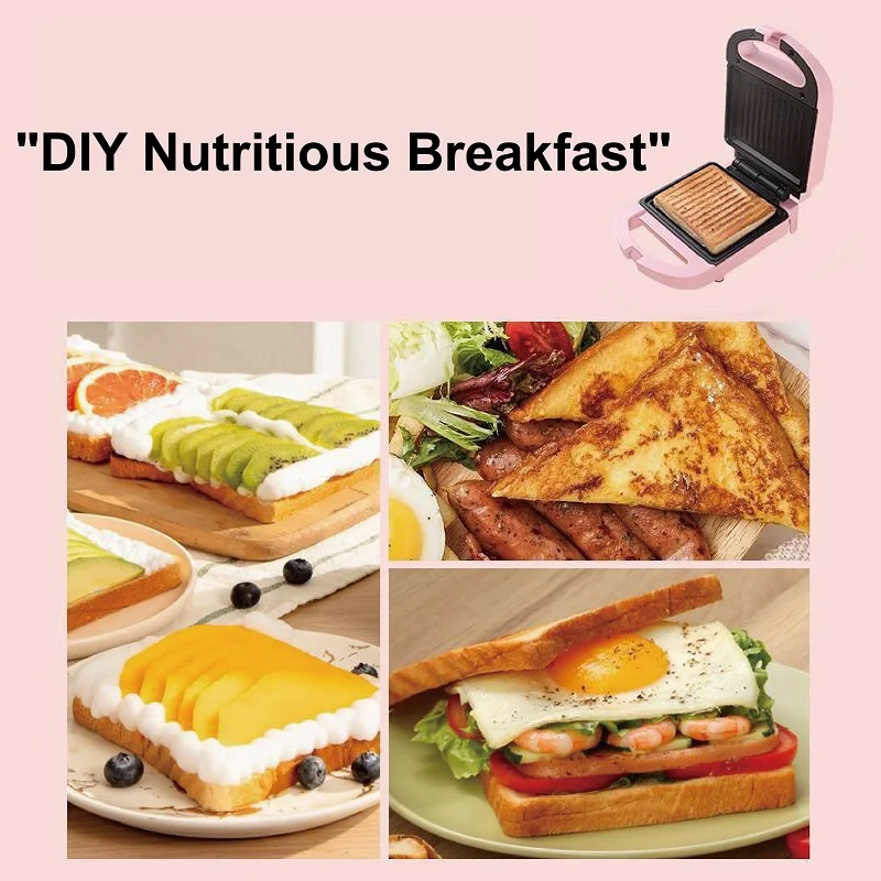 650 واط المنزل بانيني صانعة حلوى الدونات صانع الساندوتشات الكهربائية الصغيرة غير عصا صانع الوافل محمصة متعددة الوظائف صانع الإفطار 220 فولت