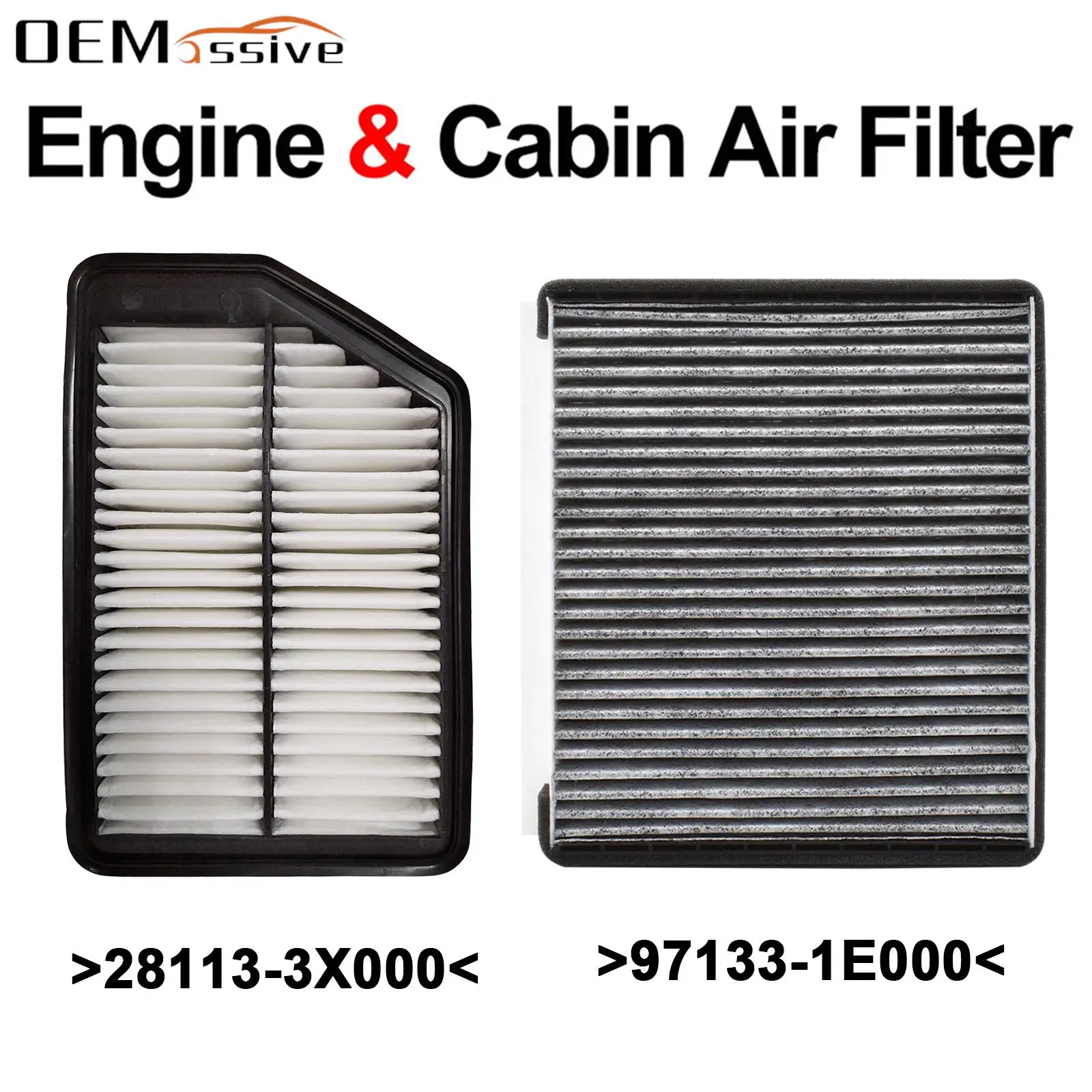 28113-3X000 97133-2H000 Combo Set Engine Cabin Pollen Air Filter For Hyundai Elantra GT Kia Forte 1.8L 2.0L 2013 2014 2015 2016