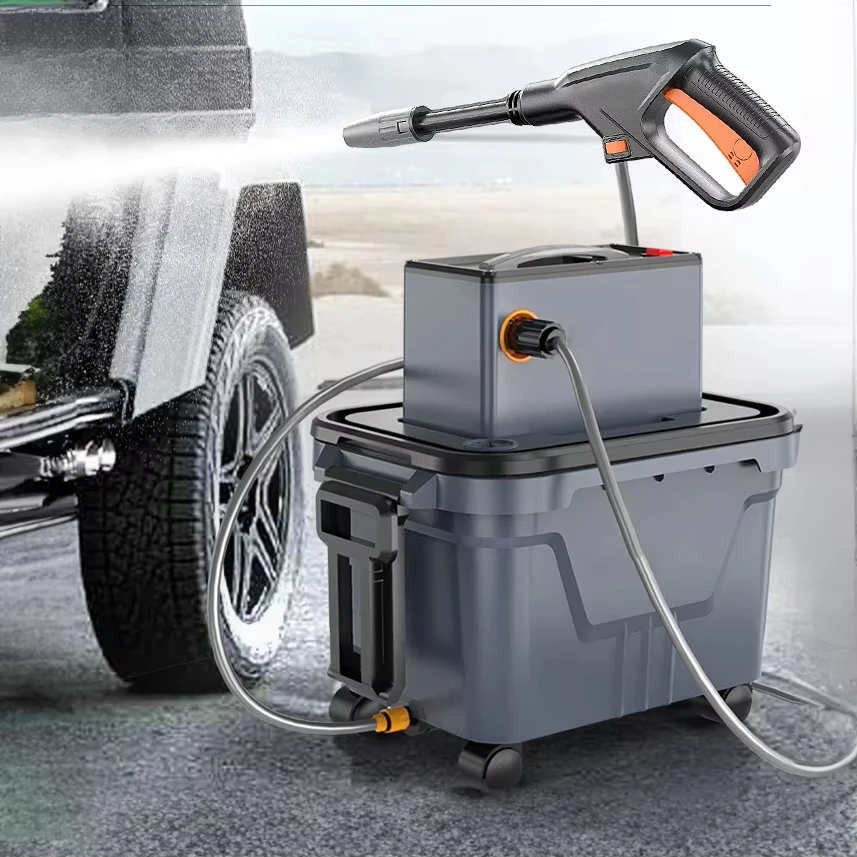 

Durable Lucky Pro Car Washer Portable Wash Gun High Pressure Power Washer Lithium Battery Water Gun With Tank