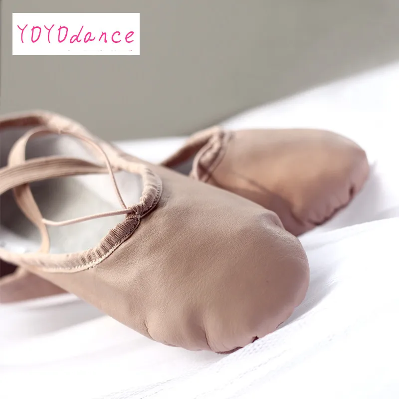 Flache Doppel Elastische Leder für Frau Yoga Zapatos De Punta Apatillas Rosa Schwarz Ballett Schuhe