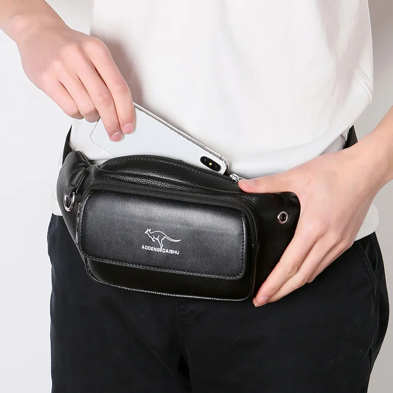 Luxury Brand Waist Bag Men Leather Fanny Pack Chest Bag Male Casual Belt Bags Sling Crossbody Bum Bag Belly Waist Packs Heuptas