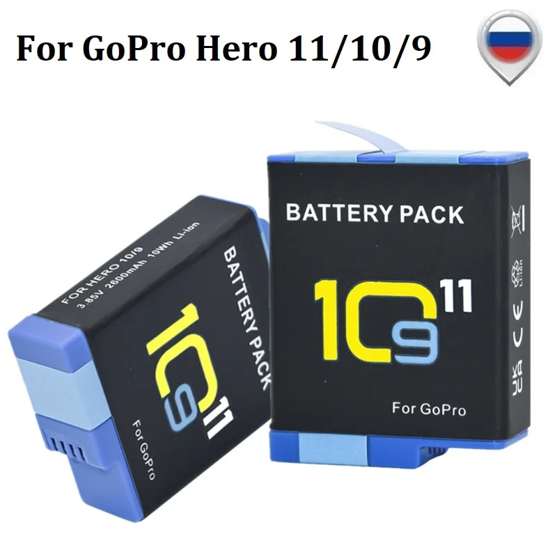 

For GoPro Hero 11 Hero 10 Battery or Charger 2000mAh For GoPro Hero 9 Hero10 11 Camera Accessories