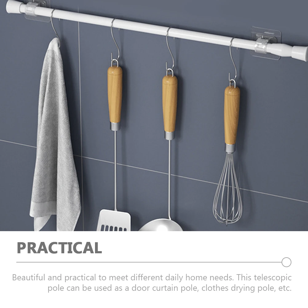 

2Pcs Telescopic Rod No Drill Curtain Tension Rod Adjustable Length Heavy Duty Curtain Rods Adjustable Tension Rods for Windows