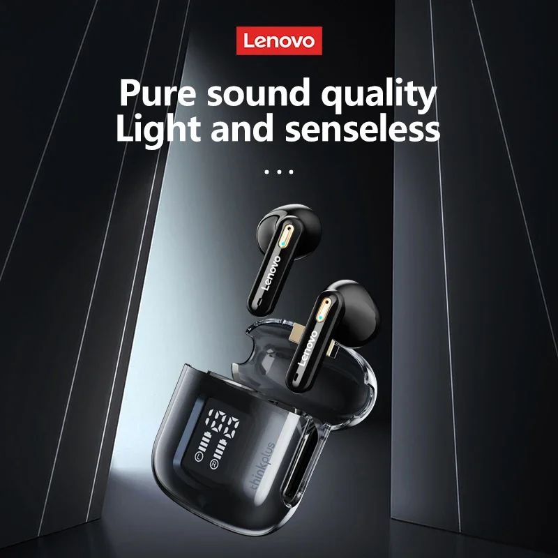เดิม Lenovo LP6 Pro TWS หูฟังบลูทูธ Semi-in-ear HIFl หูฟัง 18 h อายุการใช้งานแบตเตอรี่ยาวนานแบตเตอรี่ดิจิตอลจอแสดงผลหูฟัง