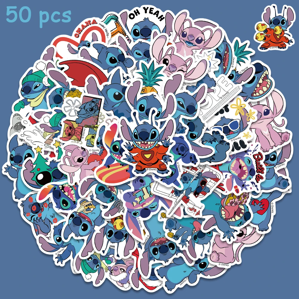 50pcs Disney Cute Monster Stitch Stickers Aesthetic Graffiti Decals For Kids Laptop Luggage Scrapbook Diary Bottle Sticker