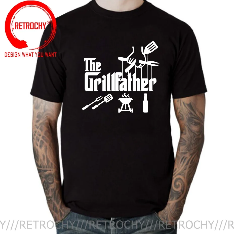 Футболка The Grillfather Cook для мужчин, модная повседневная одежда, стильные топы, футболка для отдыха, мужская футболка.