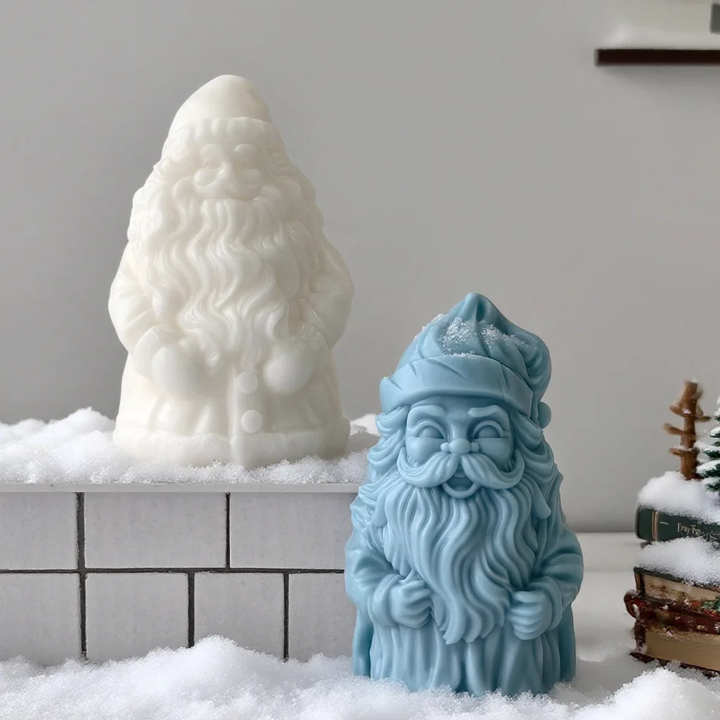 Weihnachtsmann Kerzenform DIY Weihnachten Gips Aroma Wachs Dekor handgemachte Urlaub Geschenk Handwerk Home Dekoration – Detail 4