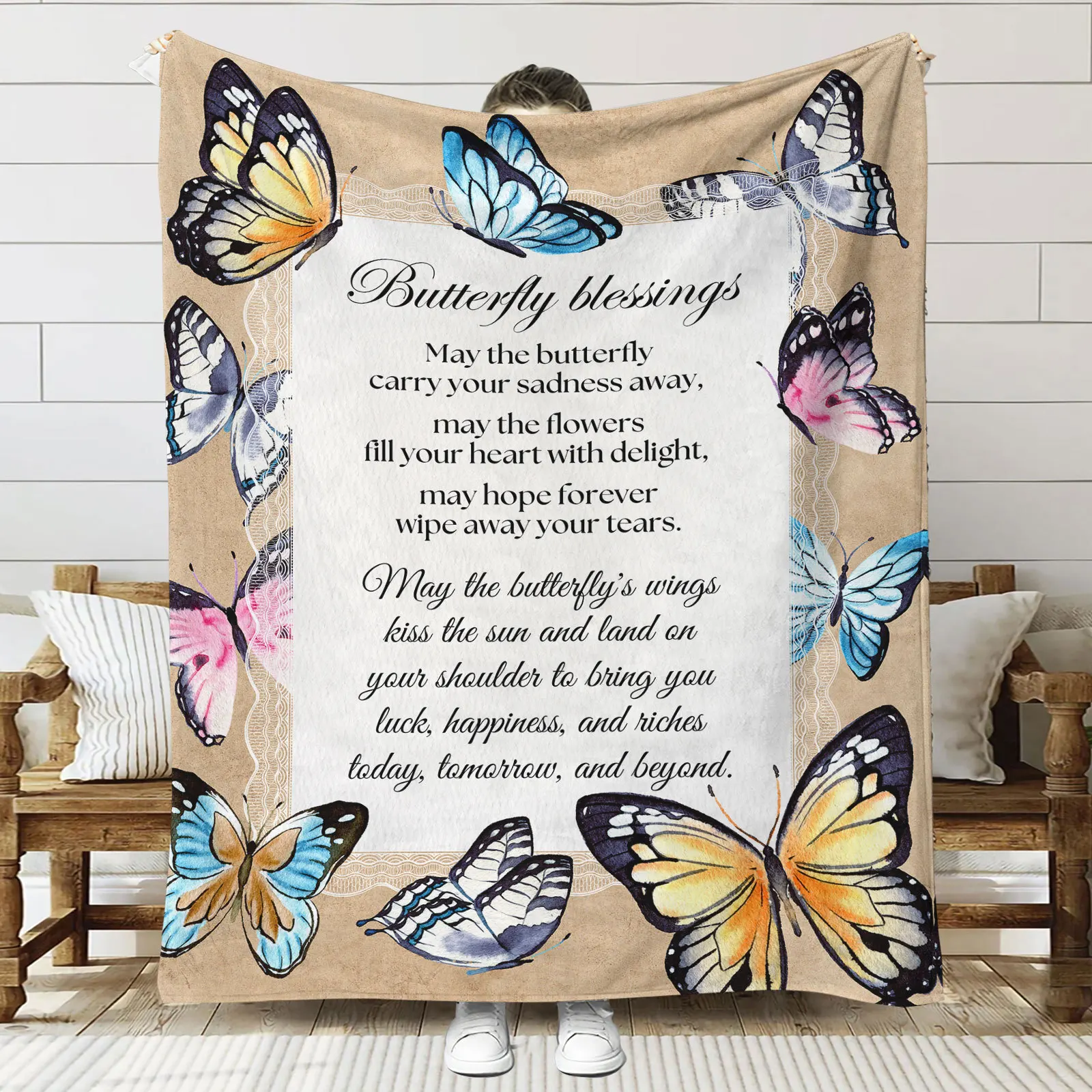 

Фланелевое одеяло «Бабочка» с цифровой печатью — мягкий и уютный подарок