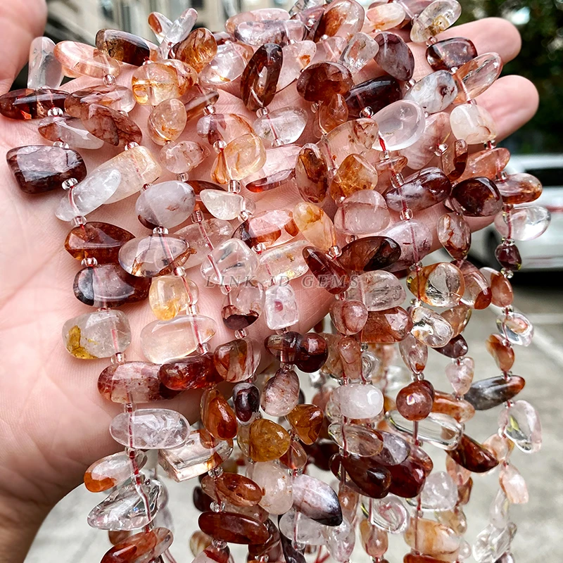 15x7mm Natural Stone Red Flower Quartz Teeth Bead Loose Spacer Gravel Bead For Jewelry Making DIY Bracelet Necklace Accessory view 5