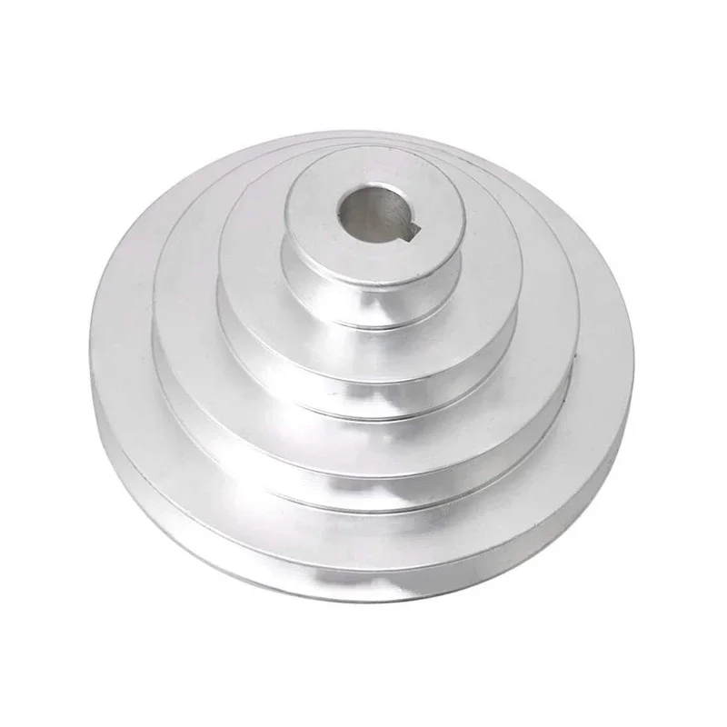 Type A 4-layer 5-slot 130mm Aluminum Pagoda Wheel, Motor Pulley Bench Drill Accessories Multi-slot Wheel
