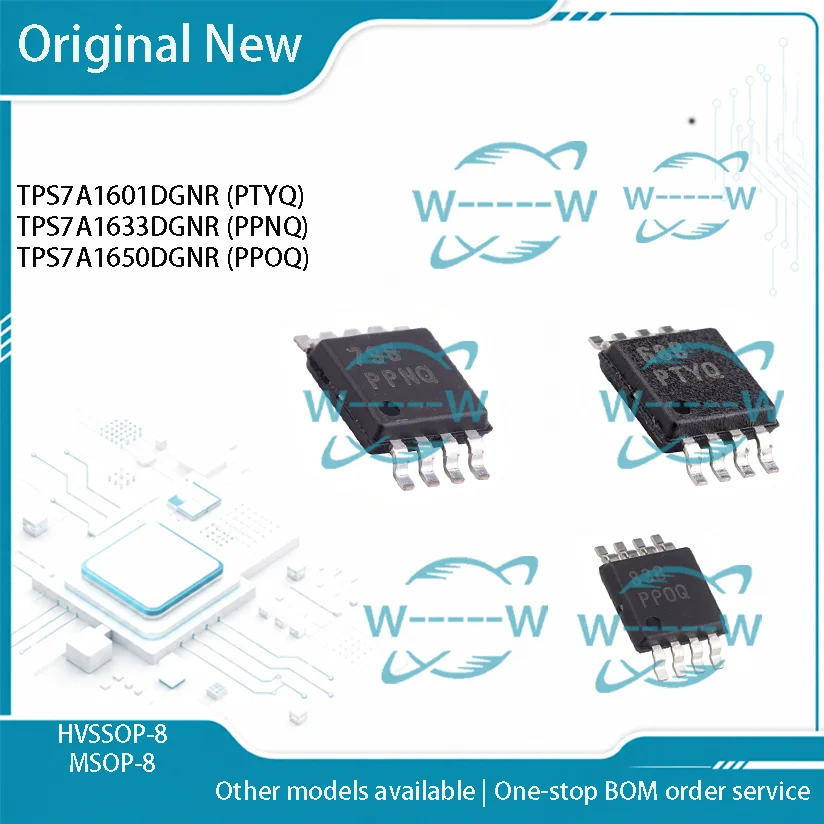(5-30 PCS) TPS7A1601DGNR PTYQ TPS7A1633DGNR PPNQ TPS7A1650DGNR PPOQ TPS7A1601 TPS7A1633 TPS7A1650 MSOP-8 IC CHIP