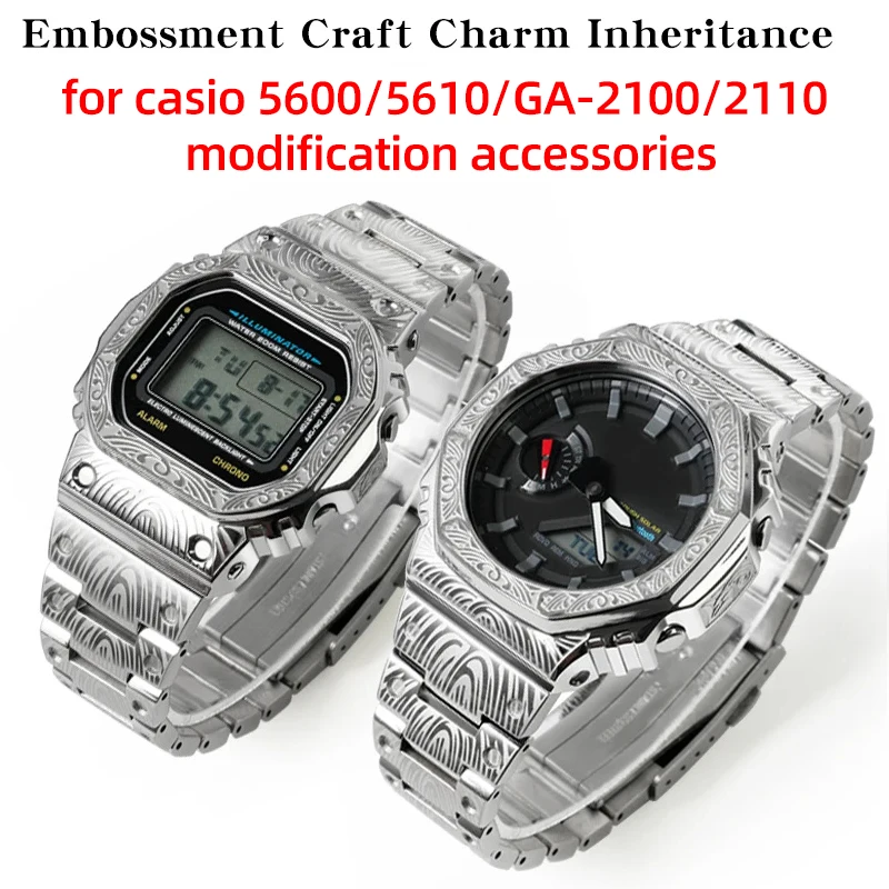 

Stainless Steel Watch Band for Casio G-Shock DW5600/DW5610/GA2100 – Metal Strap Bracelet, Modified Replacement Strap for Men