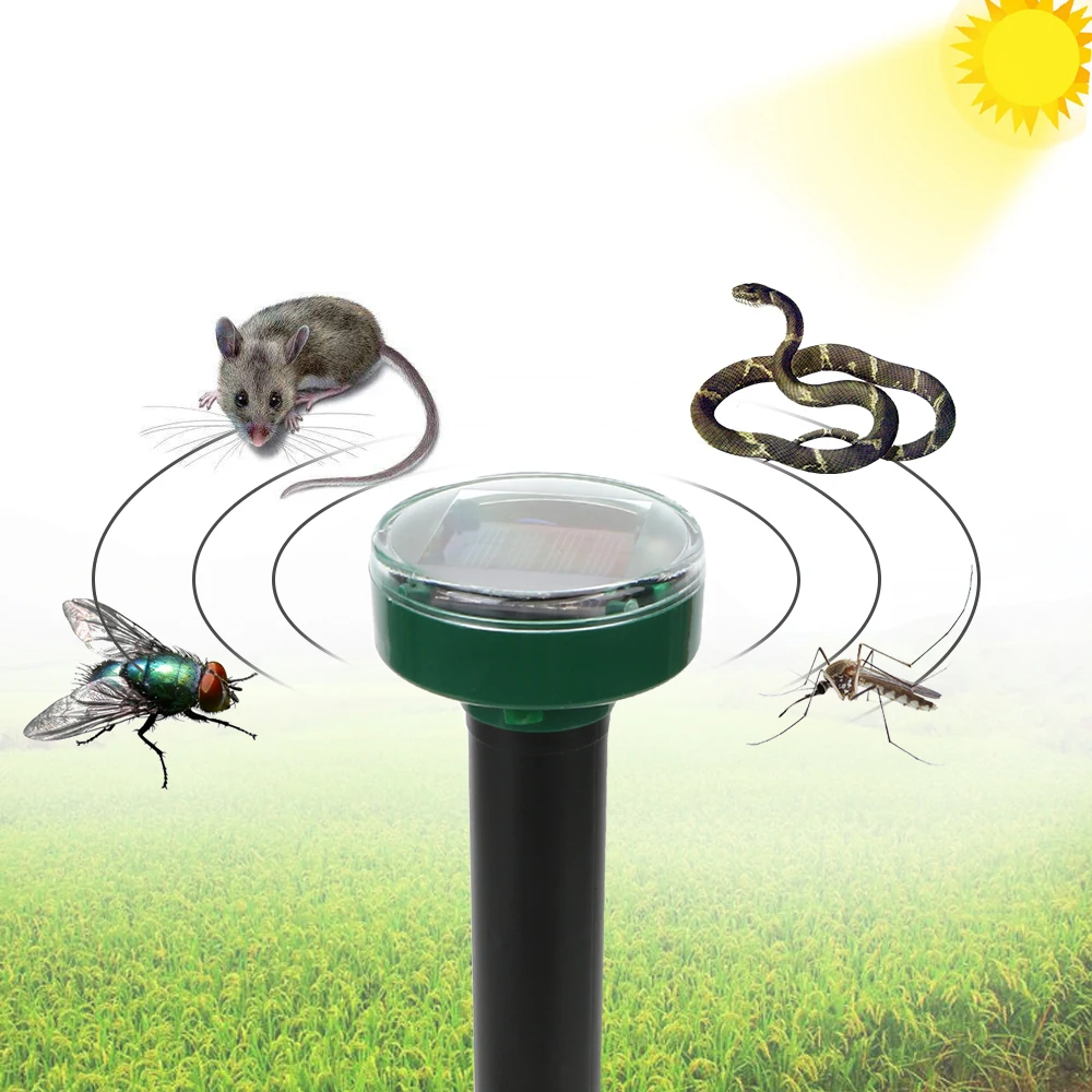 Outdoor Garten Schlange Vogel Moskito Maus Schädlingsbekämpfung Umweltfreundliche Solar Power Ultraschall Schädlingsbekämpfer Maulwurfabwehr