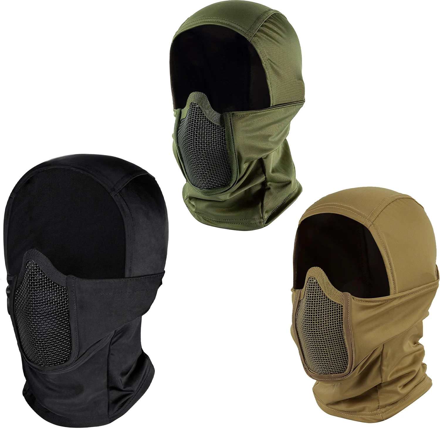 Tactical Full Face Mask Balaclava Cap Motorcycle Army Airsoft Paintball Headgear Metal Hunting Protective Mask