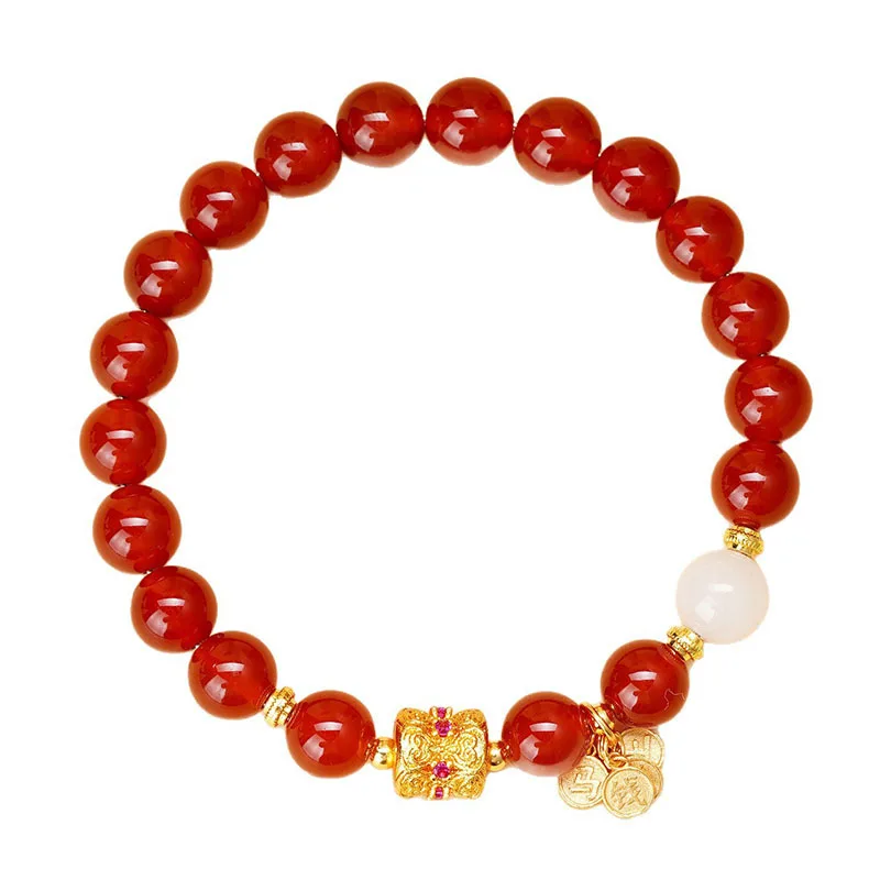 

Natural Red Agate Year of the Horse Bracelet for Women 2026 Lucky Charm Bracelets Gifts