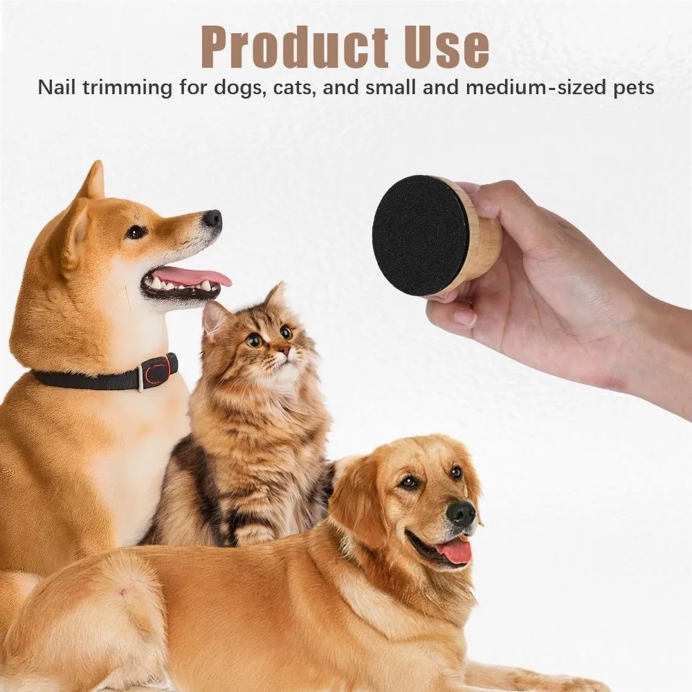 Wooden Board Dog Nail File Durable Easy To Use Cat Nail File 3 Pcs Replaceable Sandpaper Pet Toenail Grinder Pet Grooming