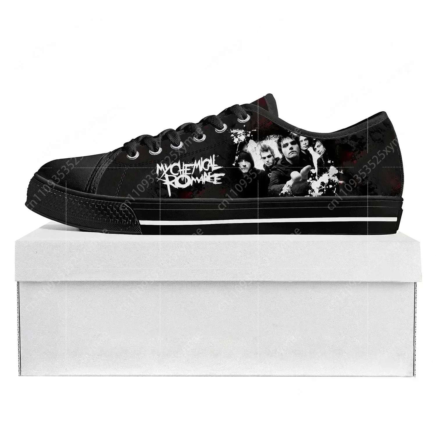 Romance Rock Band Chemical My Fashion Low Top Sneakers Mens Womens Teenager Canvas Sneaker Couple Shoes Custom Shoe view 4