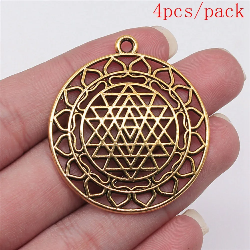 Bulk Charms For Jewelry Making Kit Pendant Diy Jewelry Accessories Sri Yantra Pattern Charms