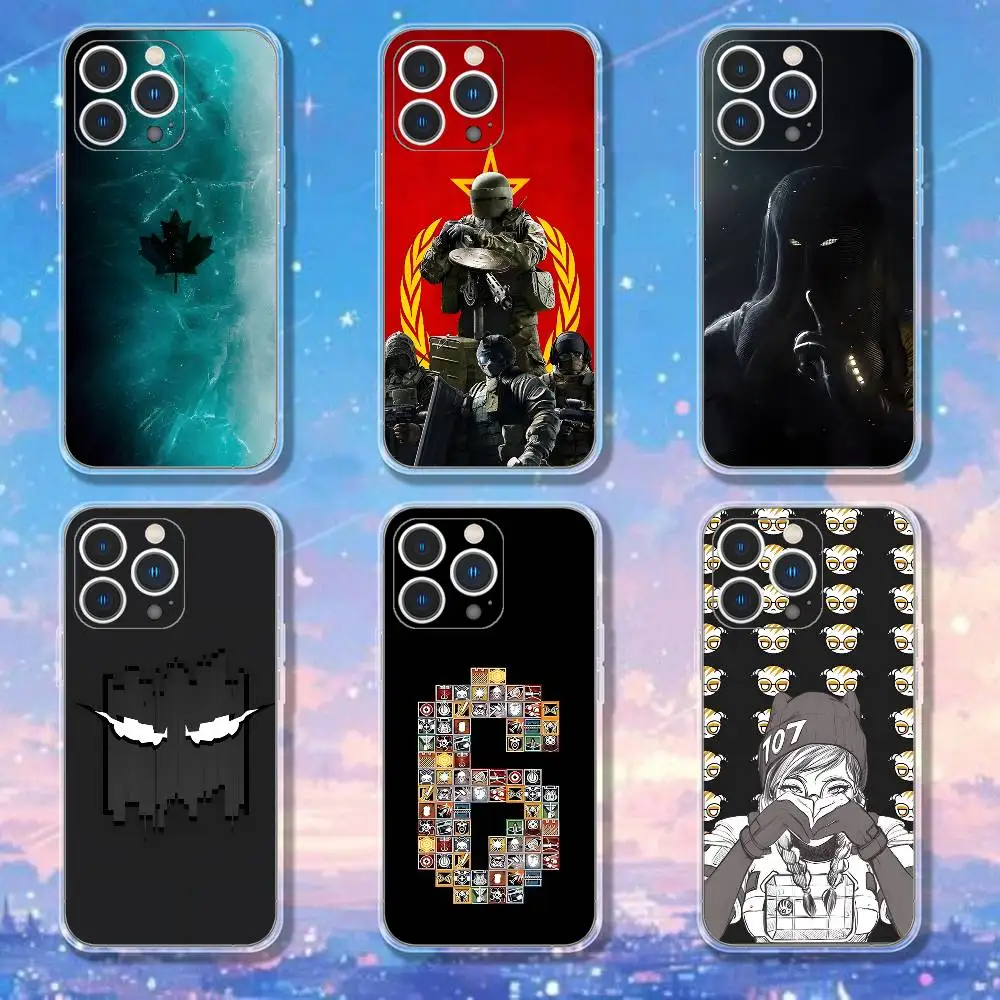حافظة هاتف R-Rainbow Game S-Six لهاتف iPhone 17,16,15,14,13,12,11 Pro,Max,Plus,X,XS,XR,SE4,E غطاء ناعم شفاف صغير