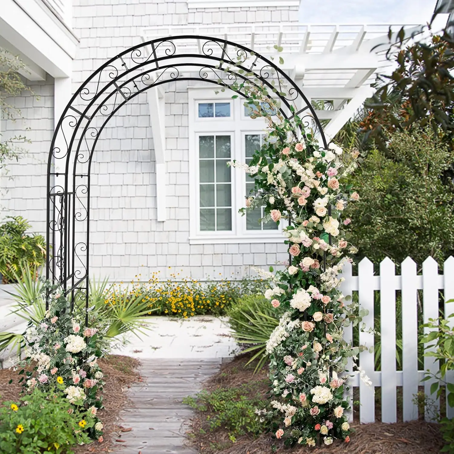 Garden Arbor Arch Wedding Arch Archway for Ceremony Party Durable Steel Trellis for Plant Climbing Christmas Decorations Pergola