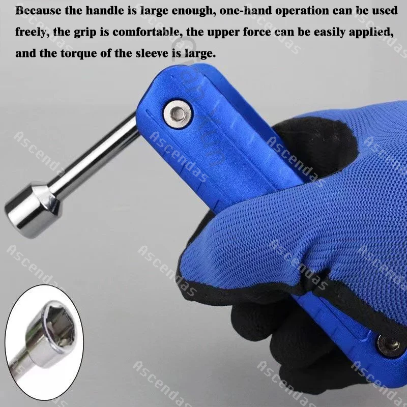 6 in 1 Folding Hex Socket Wrench Fix Repair Hand Tools 5/6/8/9/10/12mm Socket Adapter Set Home Car Car Bike