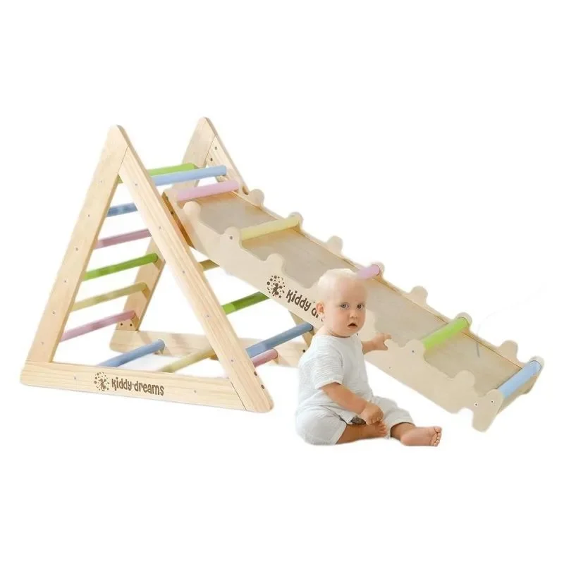 Wooden Baby Fitness Rack Baby Children Climbing Rack Indoor Slide