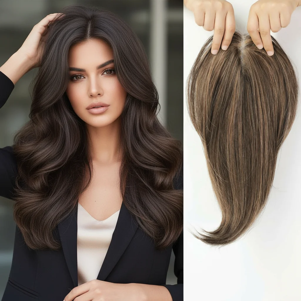 

Clip-in 100% Human Hair Topper | Heat Resistant Hairpiece | Can Be Styled with Tools | Multi Colors | Fast Delivery