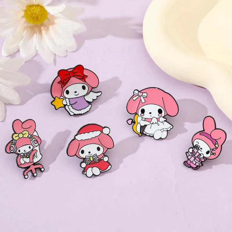 

Sanrio My Melody Metal Brooch Anime Action Figure Cute Brooch Toy Clothing Anime Merchandise Decoration Birthday Christmas Gifts